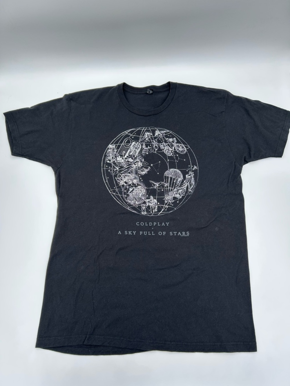Coldplay Concert Black Graphic Short Sleeve Tee XL